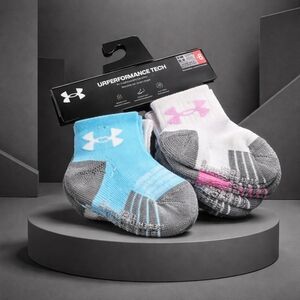 Nwt under armour 6pk socks 0-6m girls baby new